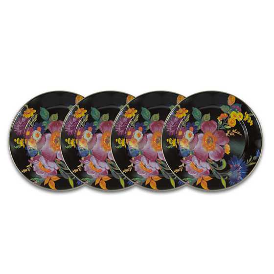 Flower Market Black Chargers - Set of 4 image two