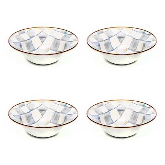 Sterling Check Enamel Breakfast Bowls - Set of 4 image two