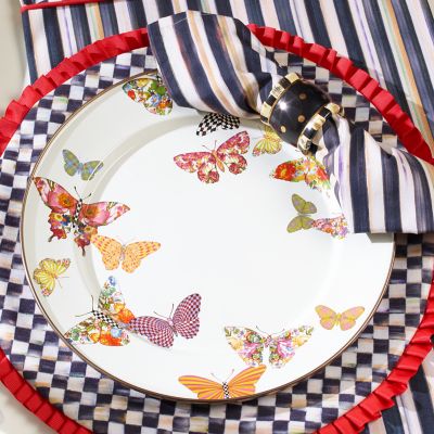 MacKenzieChilds Butterfly Garden Dinner Plate White