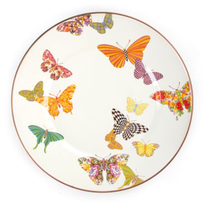 MacKenzieChilds Butterfly Garden Dinner Plate White
