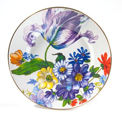 White Flower Market Dinner Plate