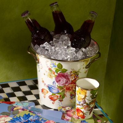 MacKenzieChilds Flower Market Wine Cooler White