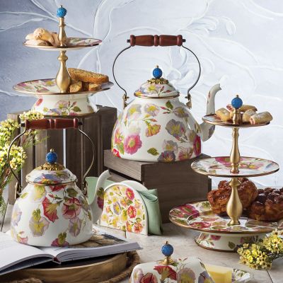 MacKenzieChilds Morning Glory Tea Kettle 2 Quart