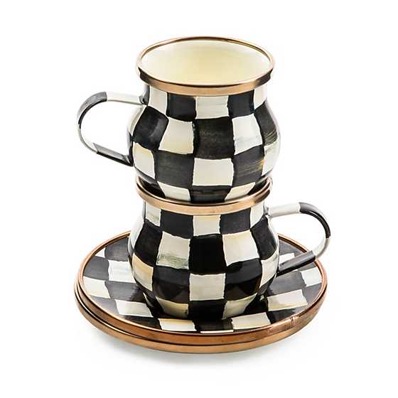 Courtly Check Enamel Espresso Cup & Saucer Set image four