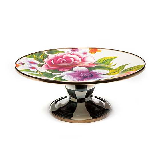 Flower Market Mini Pedestal Platter - White image two