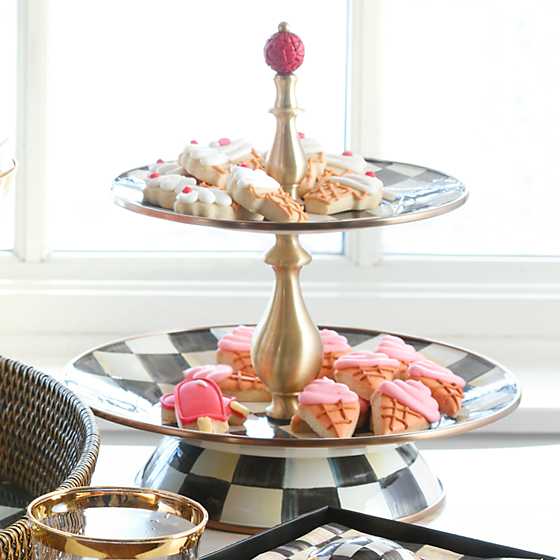 Courtly Check Enamel Two Tier Sweet Stand image two