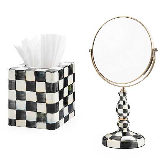 Courtly Check Vanity Mirror & Tissue Box Cover Set