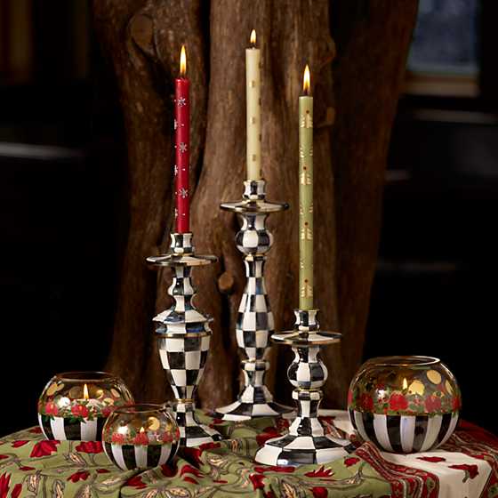 Courtly Check Enamel Candlestick - Small image six