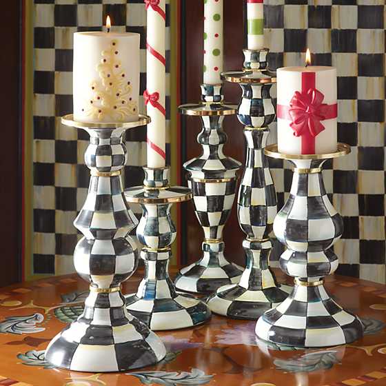 Courtly Check Enamel Candlestick - Small image eight