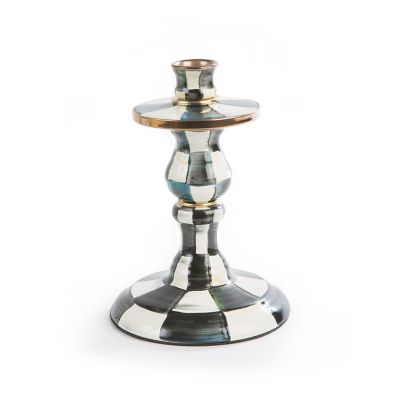 Courtly Check Small Enamel Candlestick