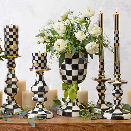 Courtly Check Enamel Candlestick - Medium image two