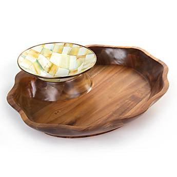 MacKenzie-Childs - Parchment Check Chip & Dip Set