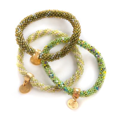 MacKenzieChilds Grass Little Beaded Bracelets Set of 3