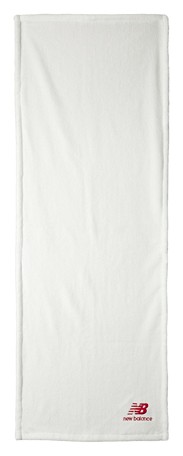 Fitness Towel, White with Red