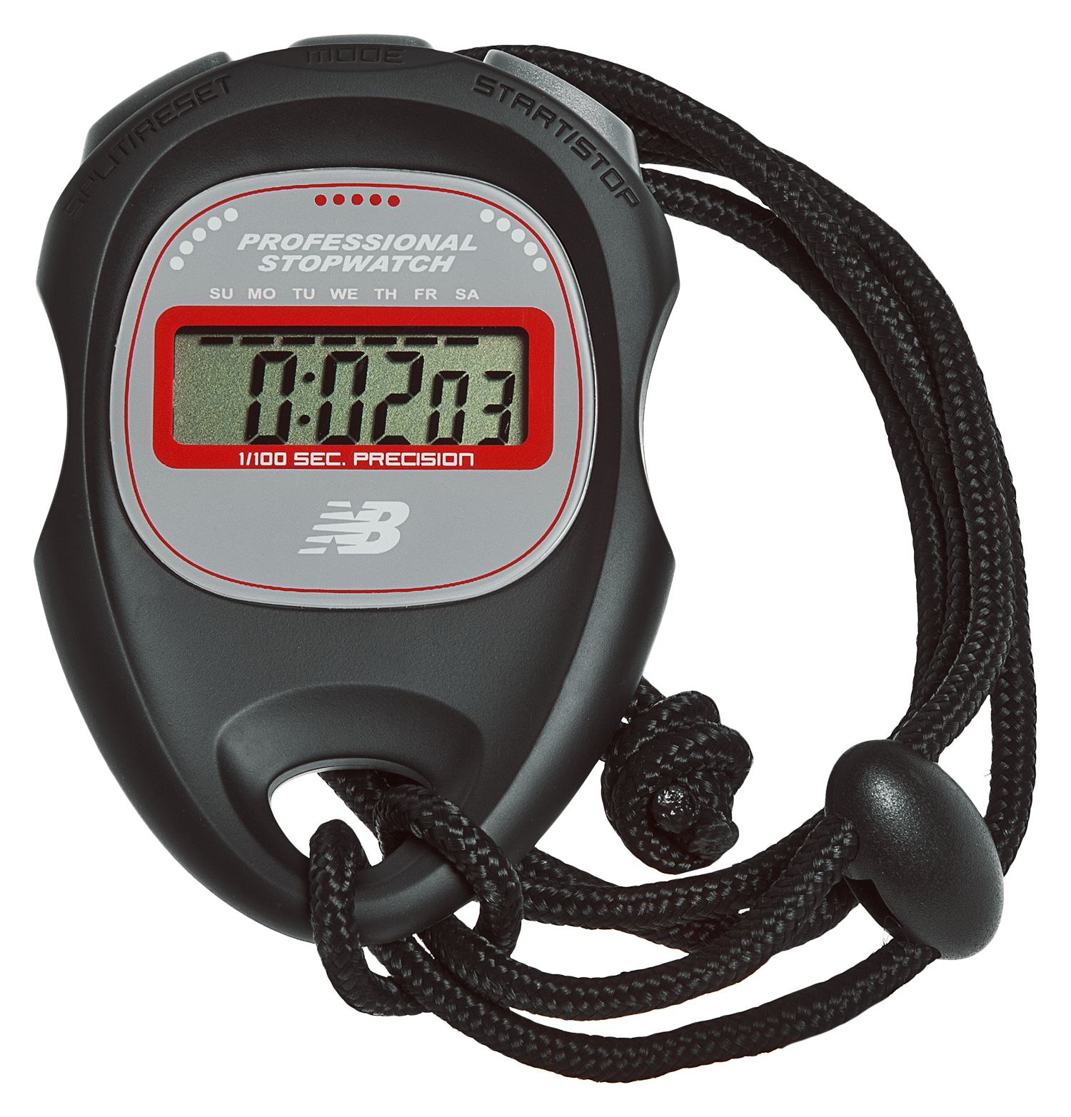 Trainer Stopwatch, Black with Red