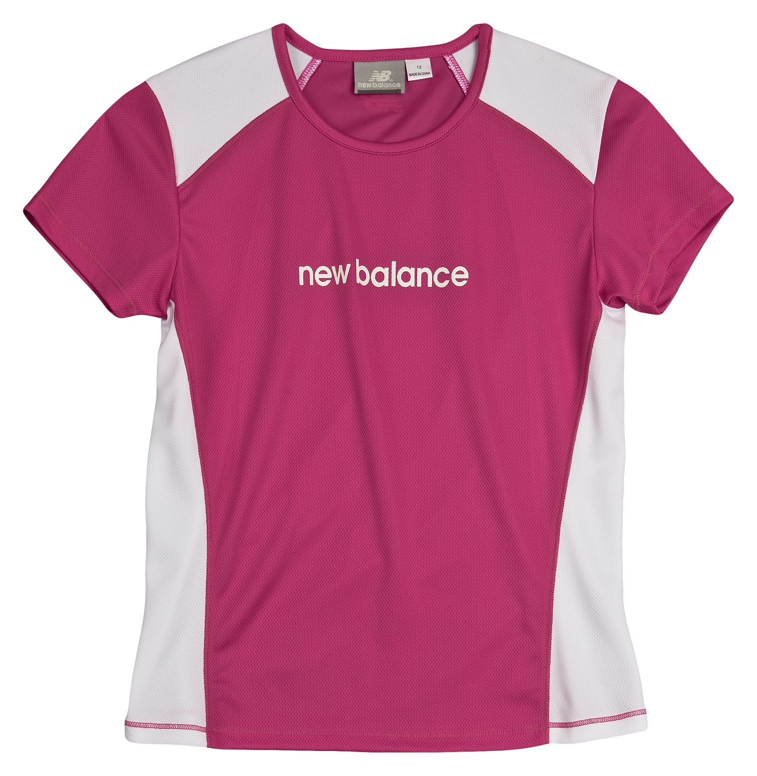 Colourblock Tempo Tee, Pink with White