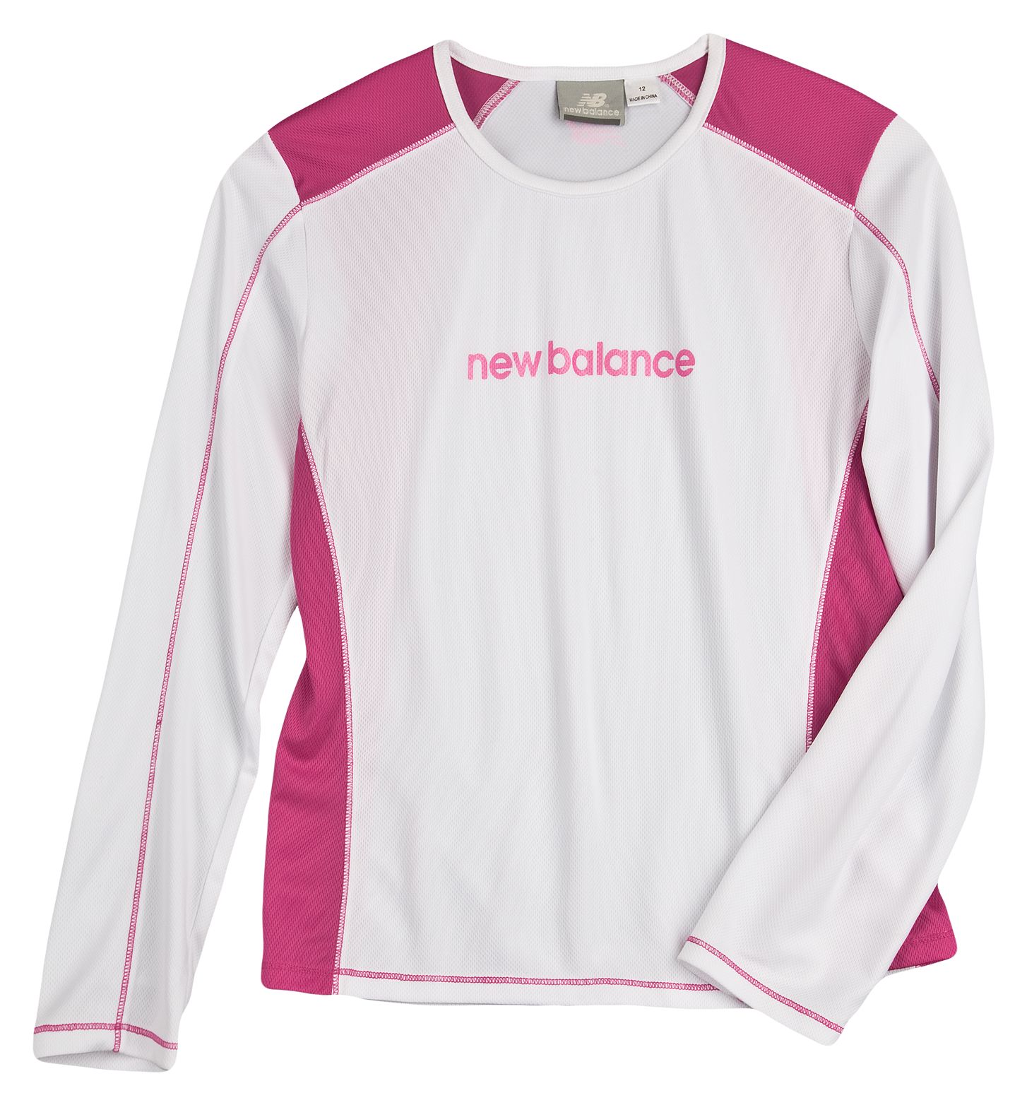 Colourblock Tempo Longsleeve, White with Pink