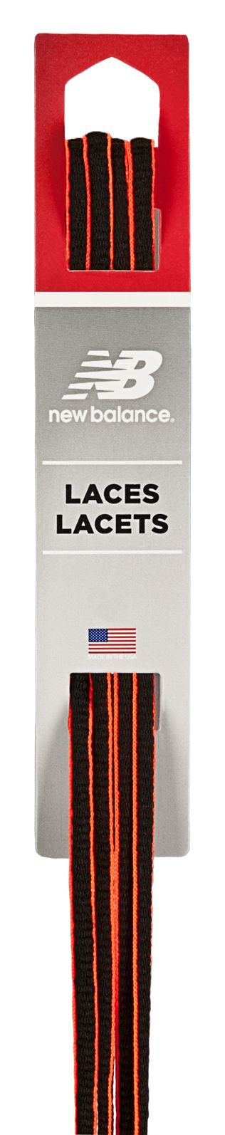 Athletic Oval Lace with Neon Piping, Black with Orange