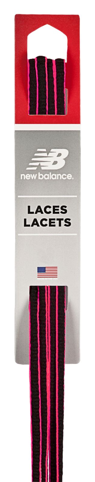 Athletic Oval Lace with Neon Piping, Black with Pink