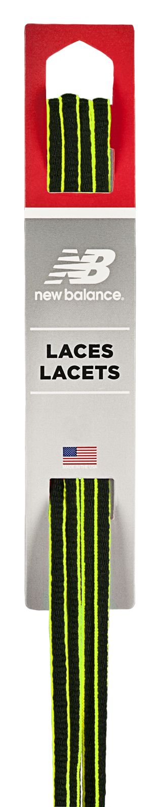Athletic Oval Lace with Neon Piping, Black with Yellow