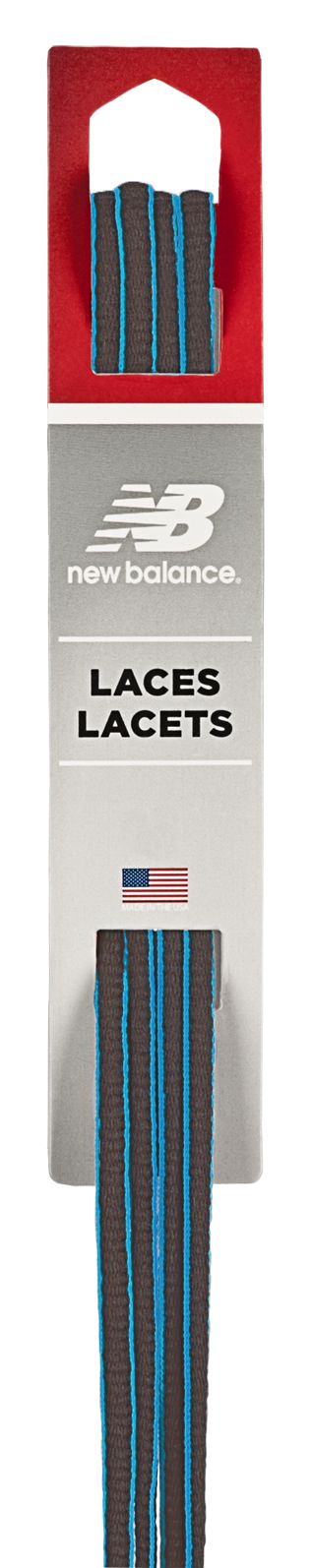 Athletic Oval Lace with Neon Piping, Grey with Blue