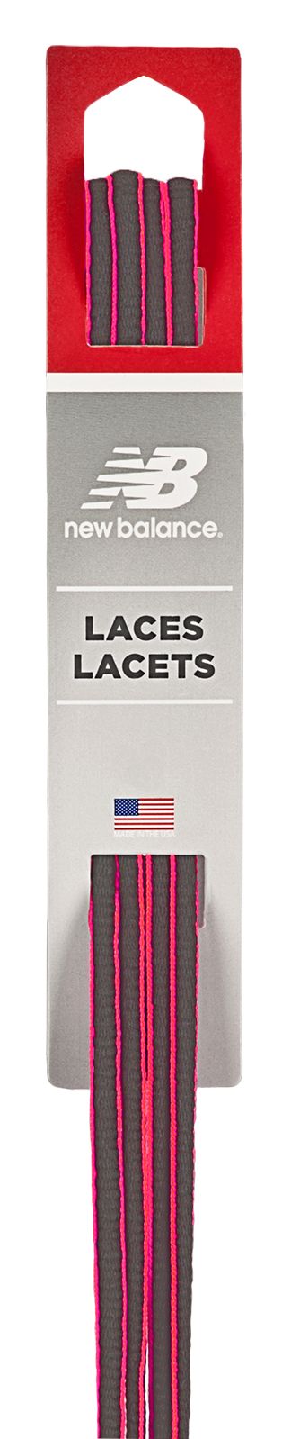Athletic Oval Lace with Neon Piping, Grey with Pink