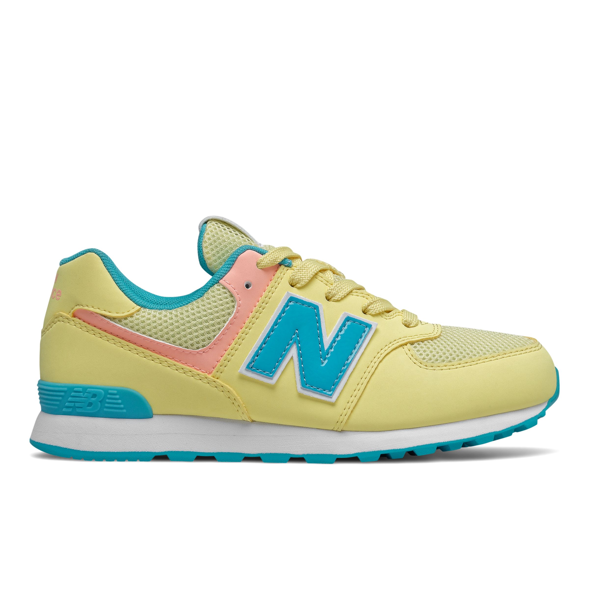 New Balance  GradeGirls 574 - Yellow/Pink/Blue - Size 5, Yellow/Pink/Blue - GC574BYS