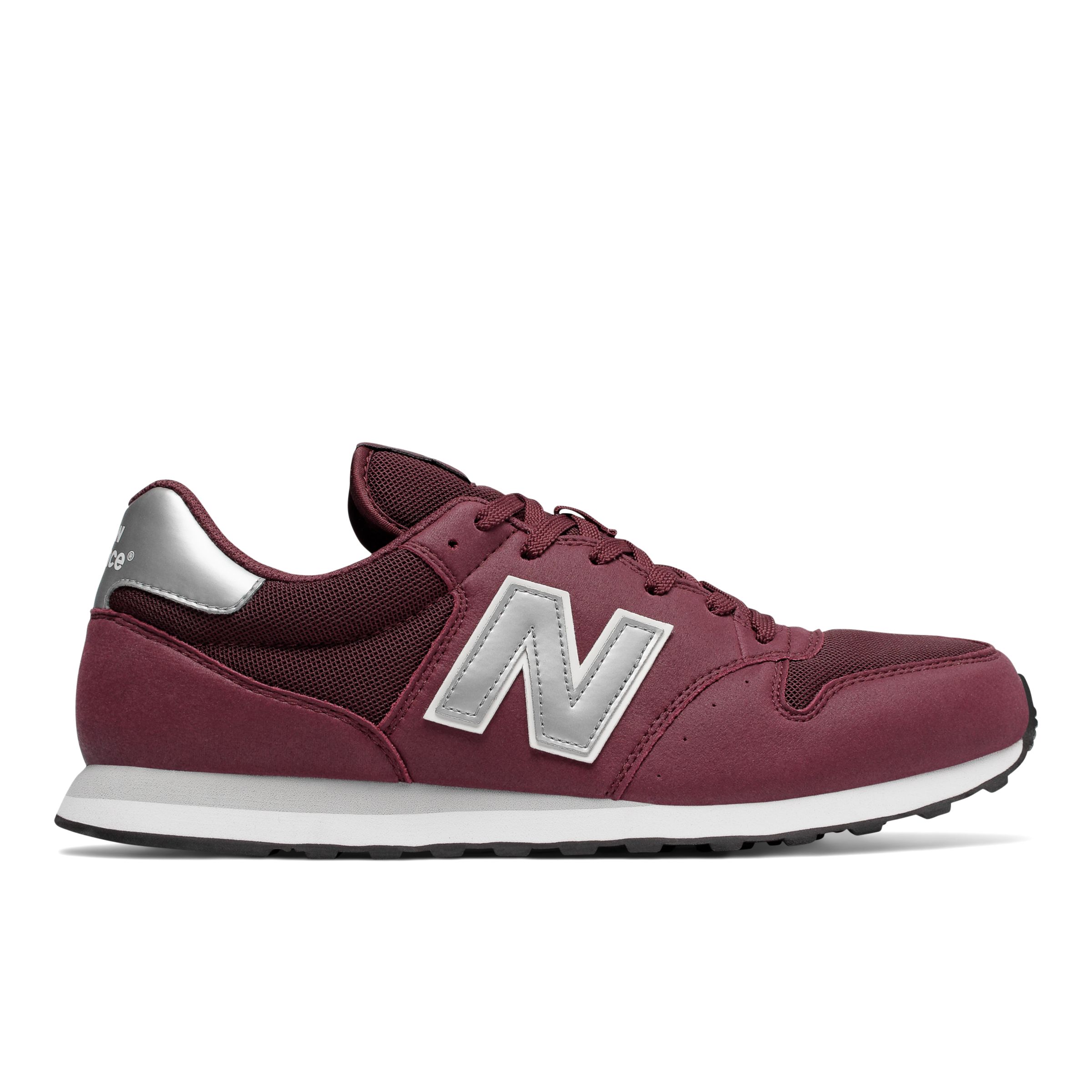 Mens New Balance 500 Classic - Burgundy/Silver, Burgundy/Silver - GM500BUS