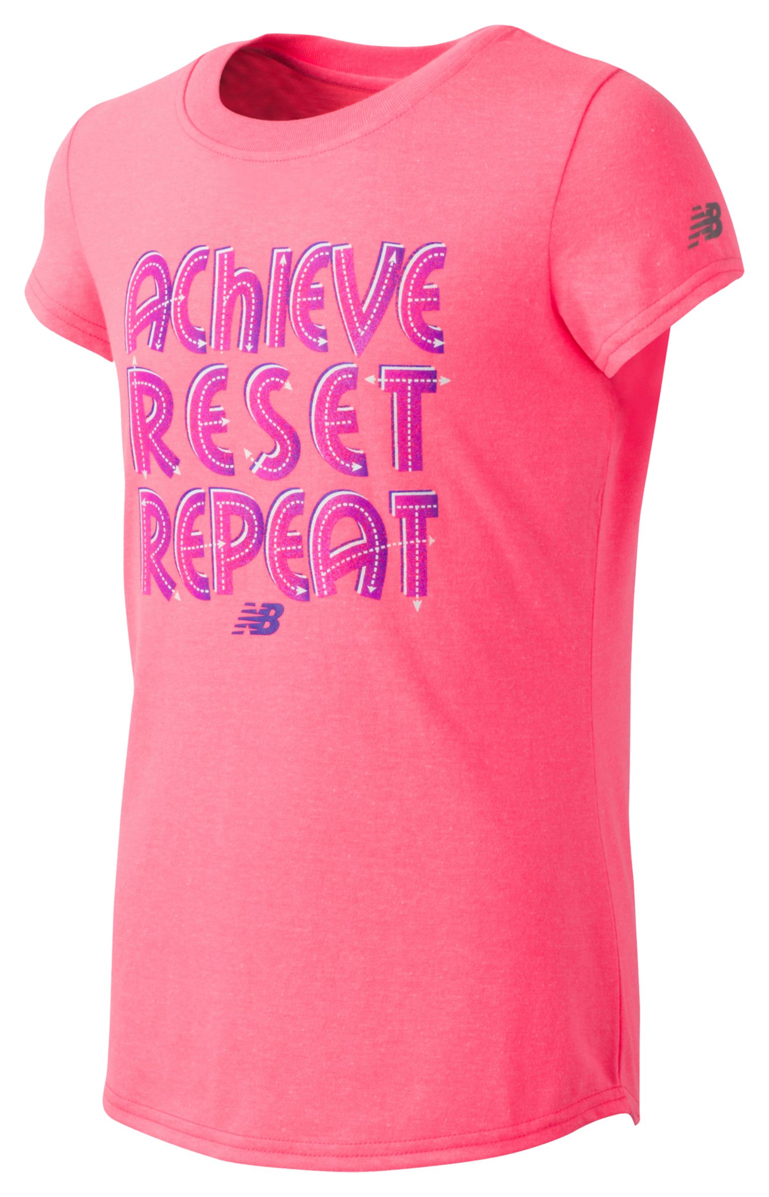 New Balance Girls Short Sleeve Graphic Tee Pink