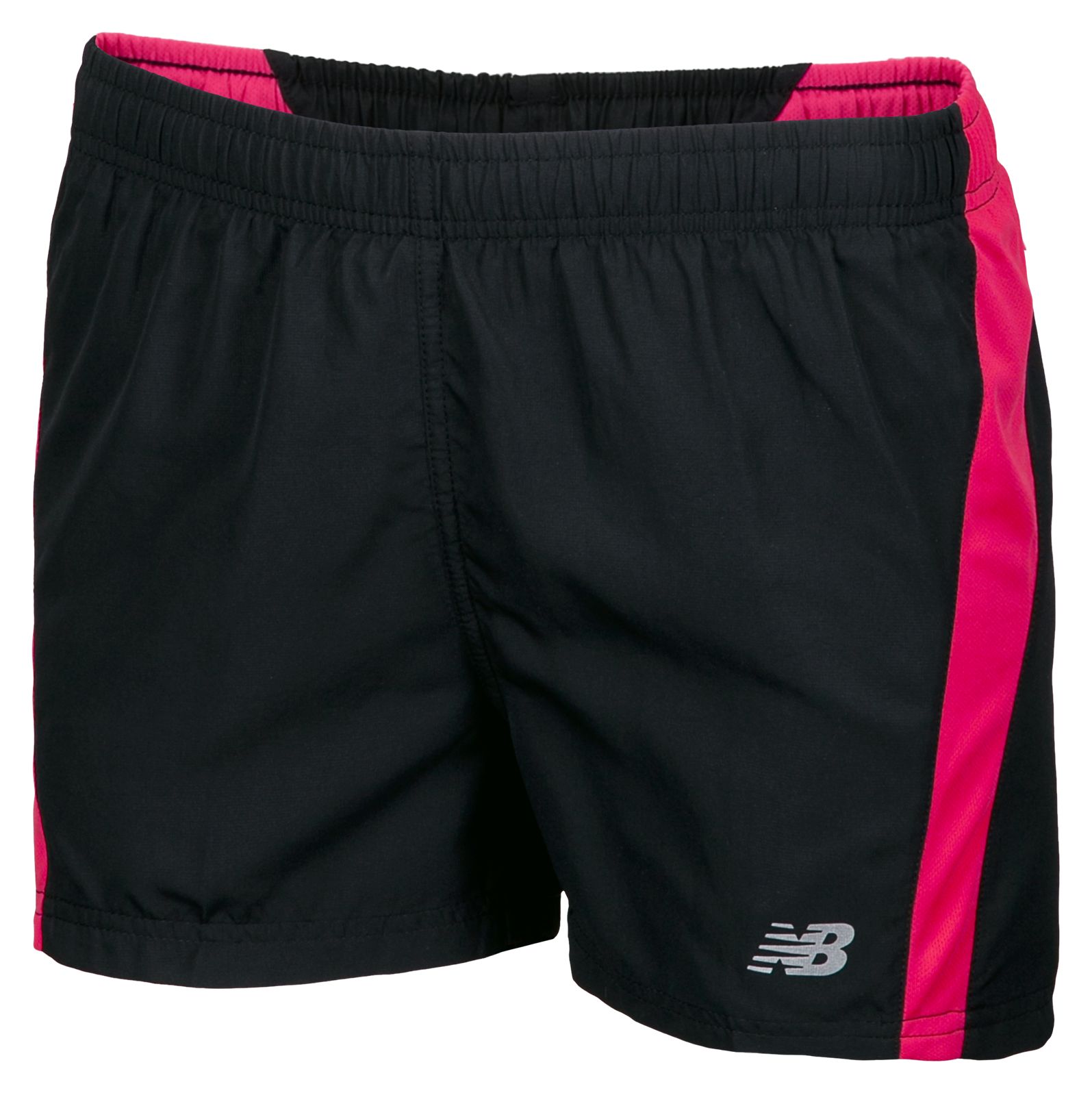 Girls NP Short, Black with Diva Pink