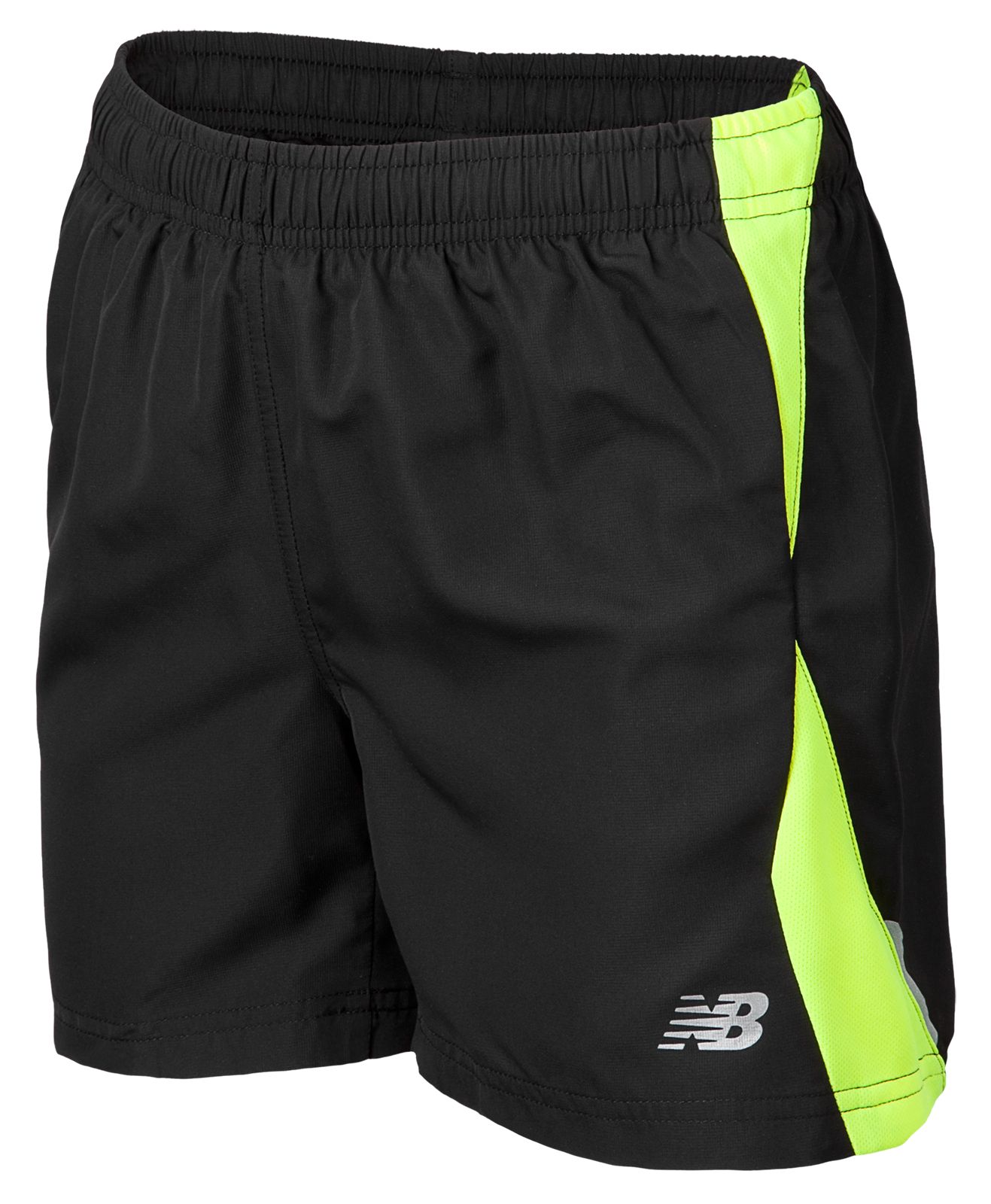 Boys Momentum Short, Black with Hi-Vis Yellow