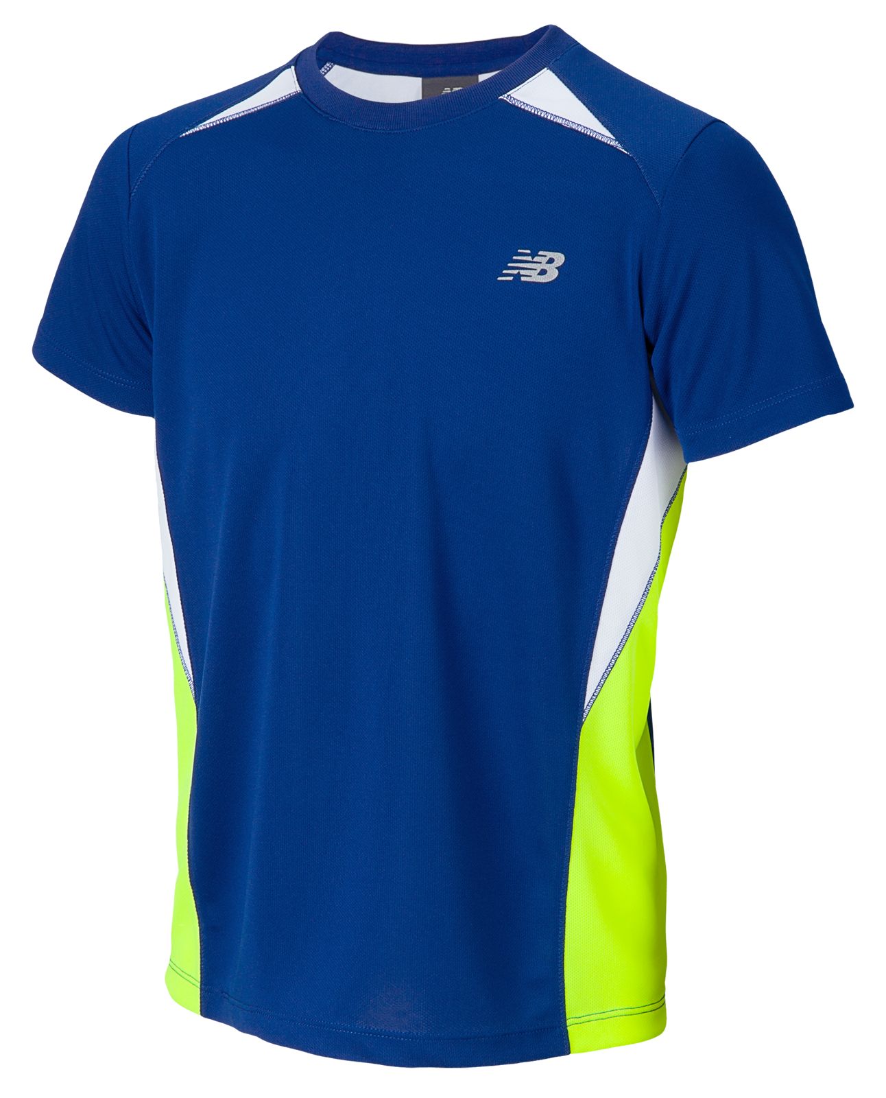 Junior Boys Momentum Tech Tee, Sodalite with Hi-Vis Yellow