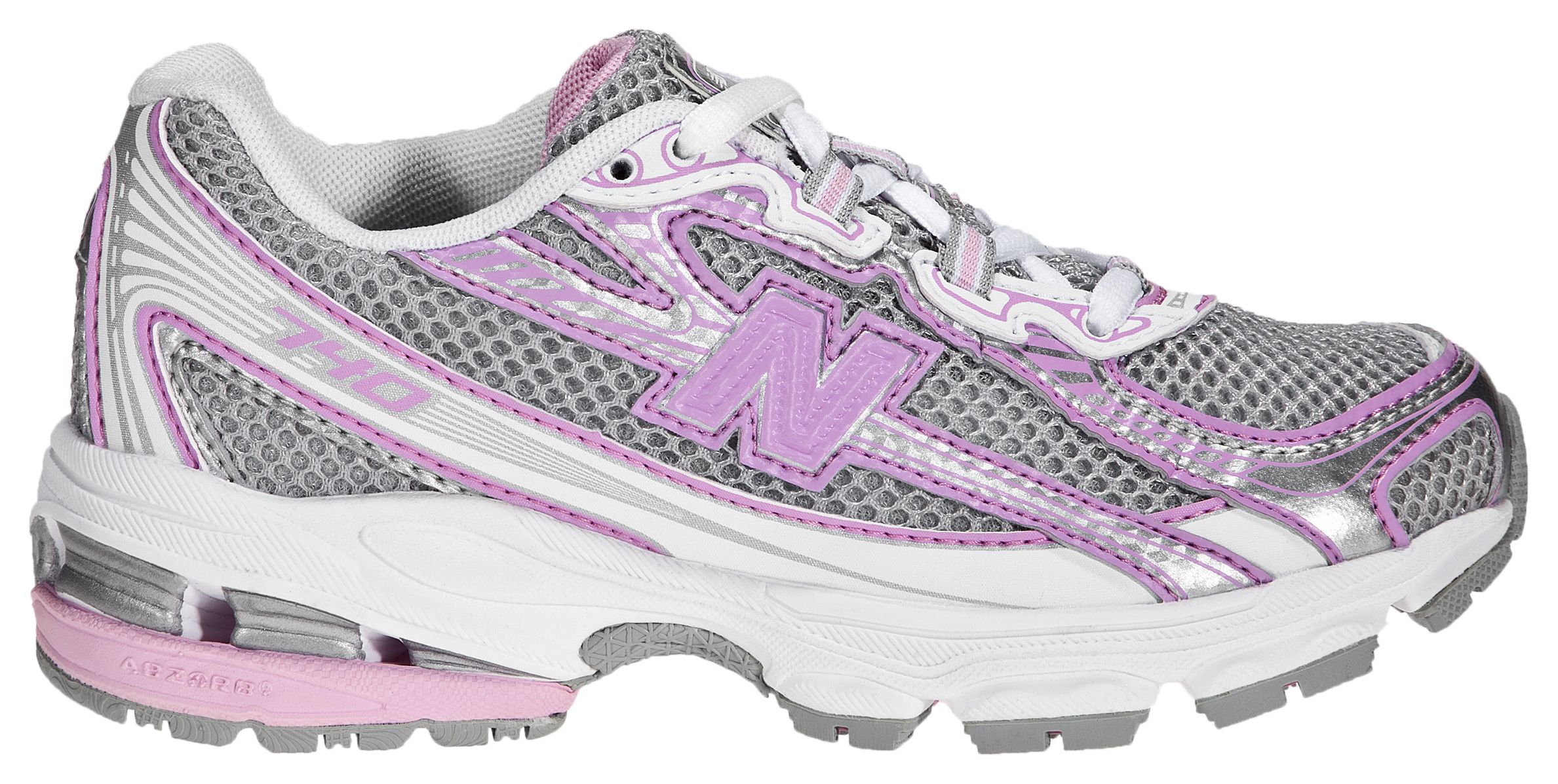 New Balance 740, Grey with Pink & Silver