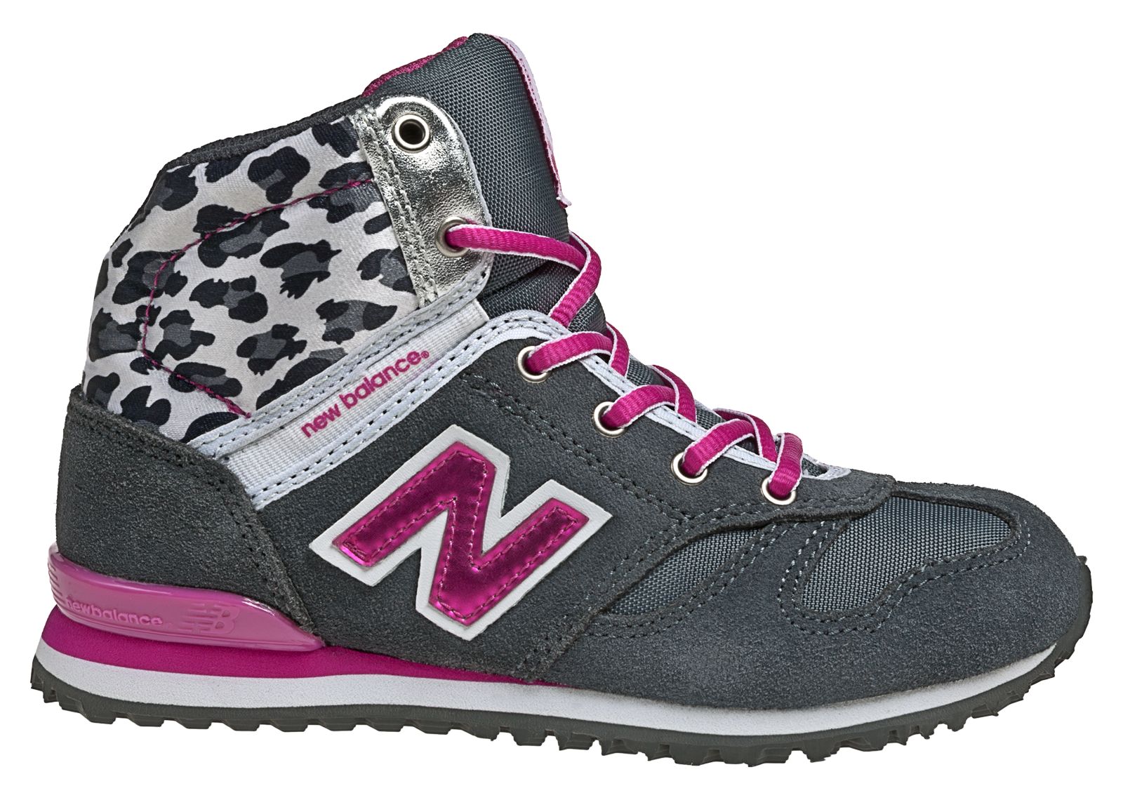 New Balance 490, Dark Grey with Raspberry