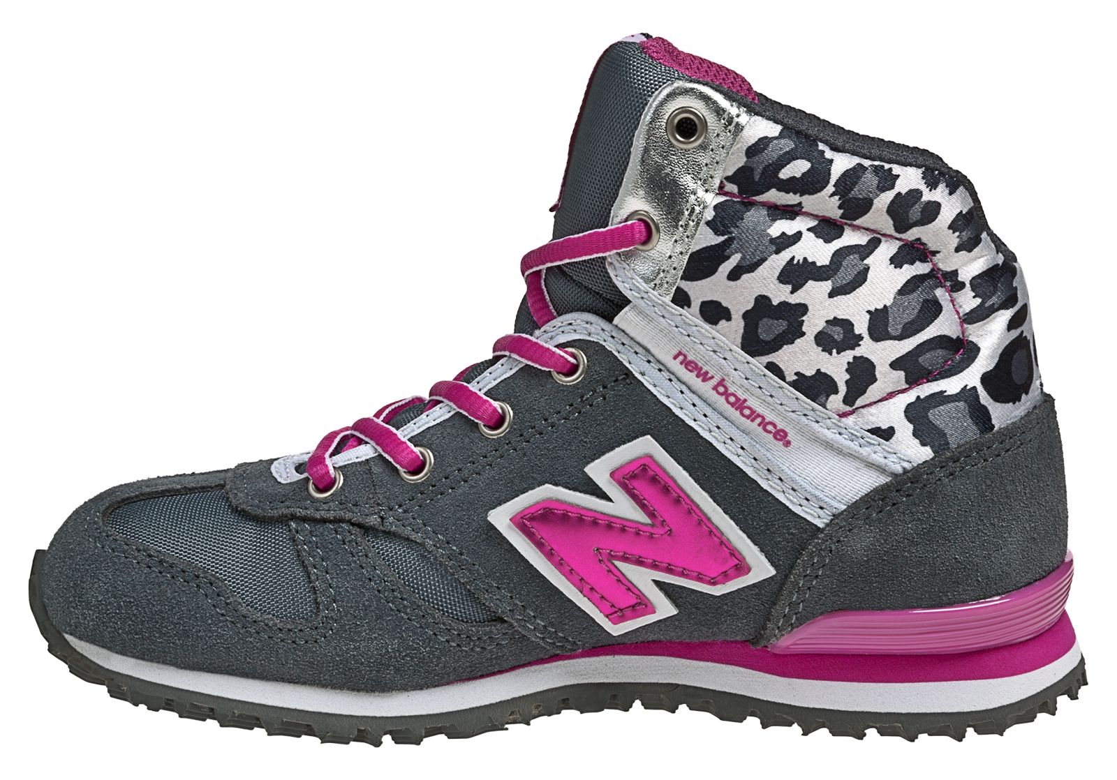New Balance 490, Dark Grey with Raspberry