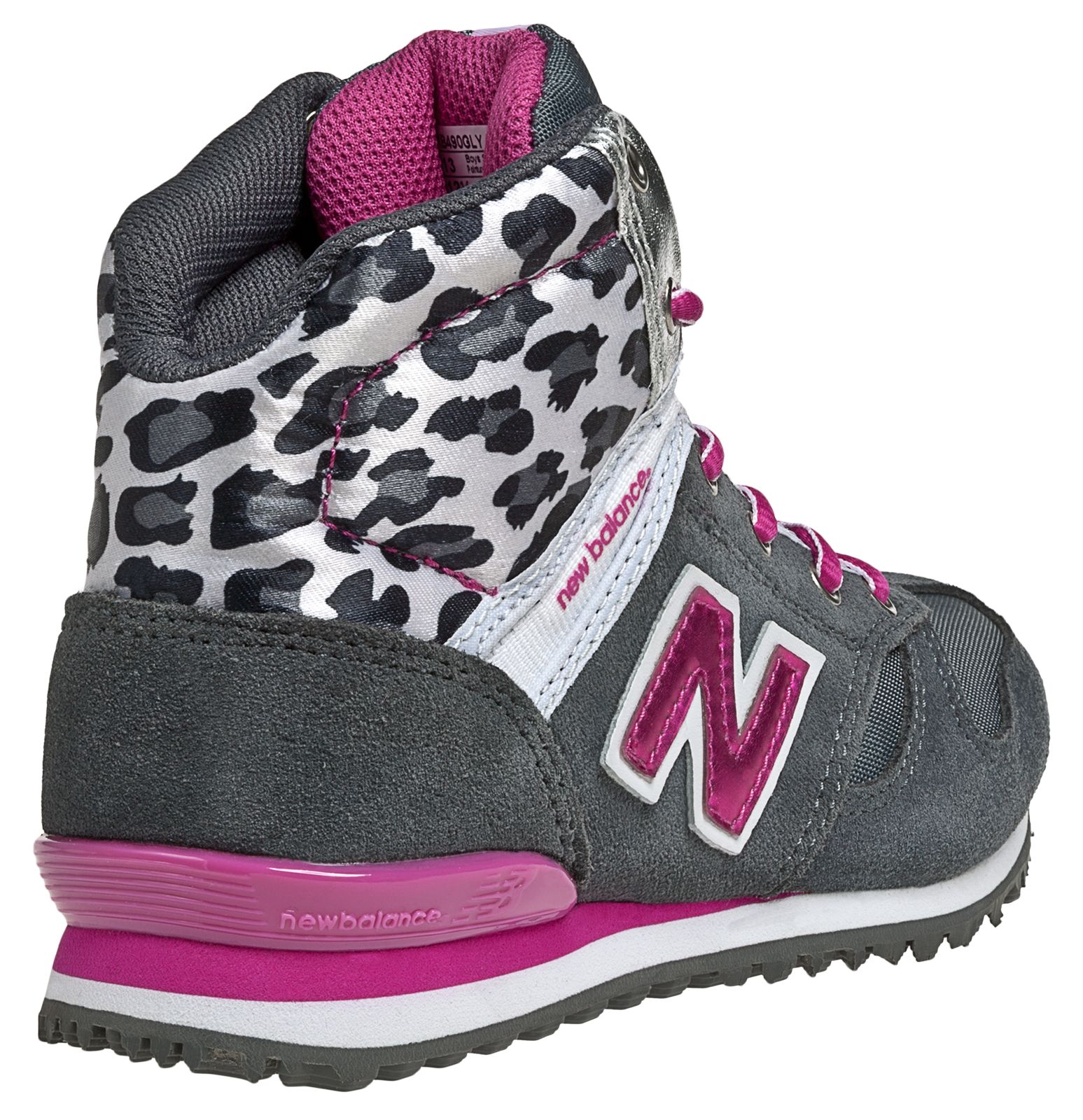 New Balance 490, Dark Grey with Raspberry