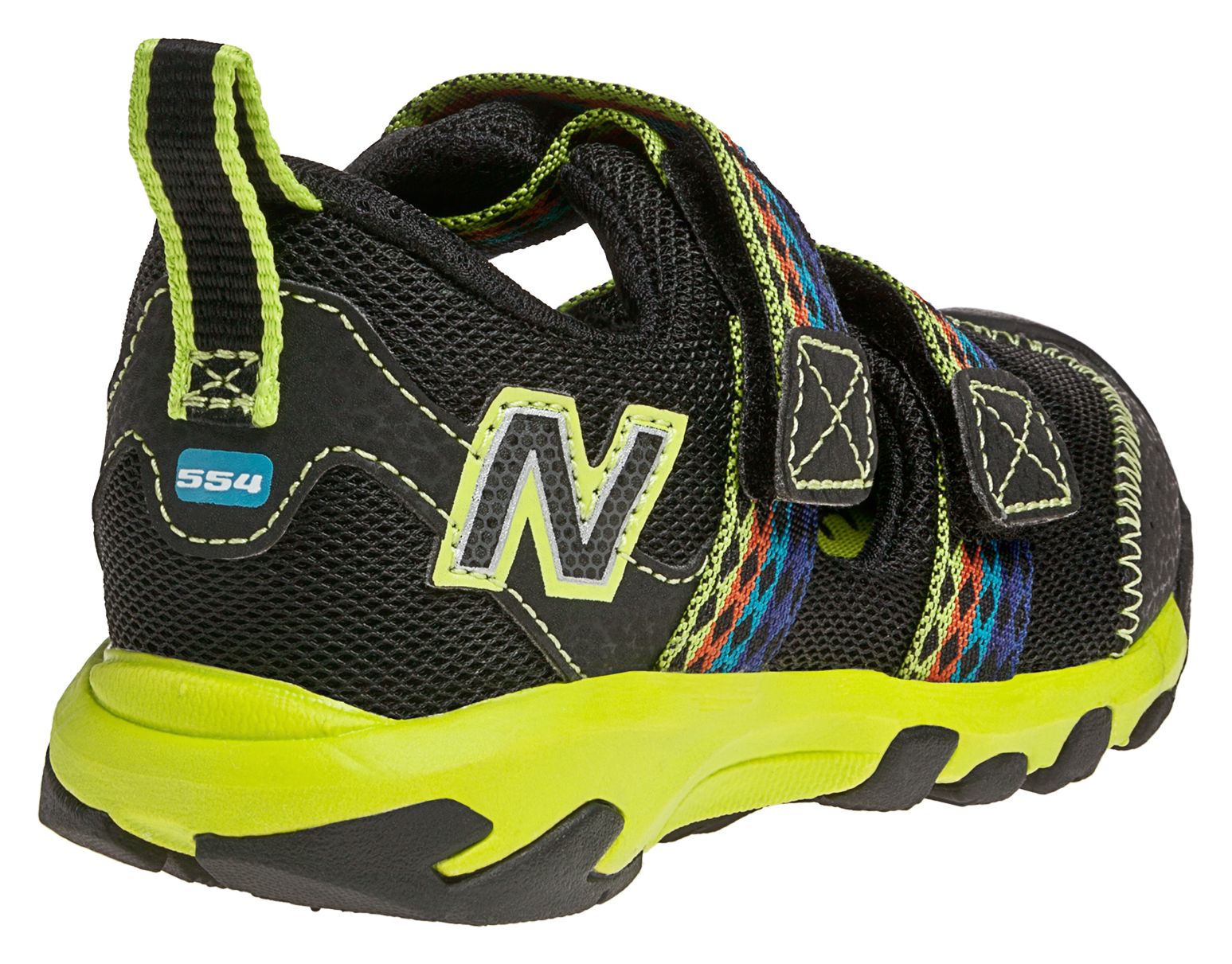 New Balance 554, Black with Lime