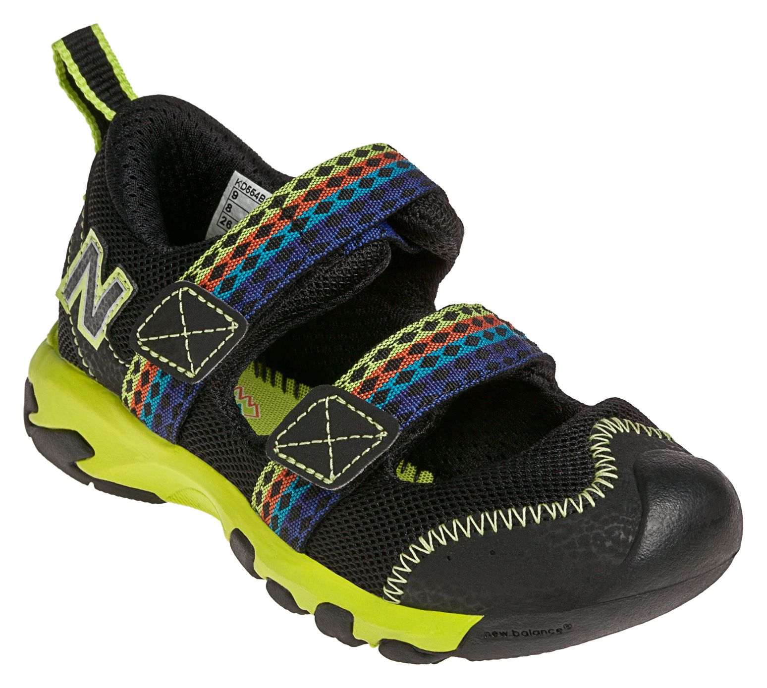 New Balance 554, Black with Lime