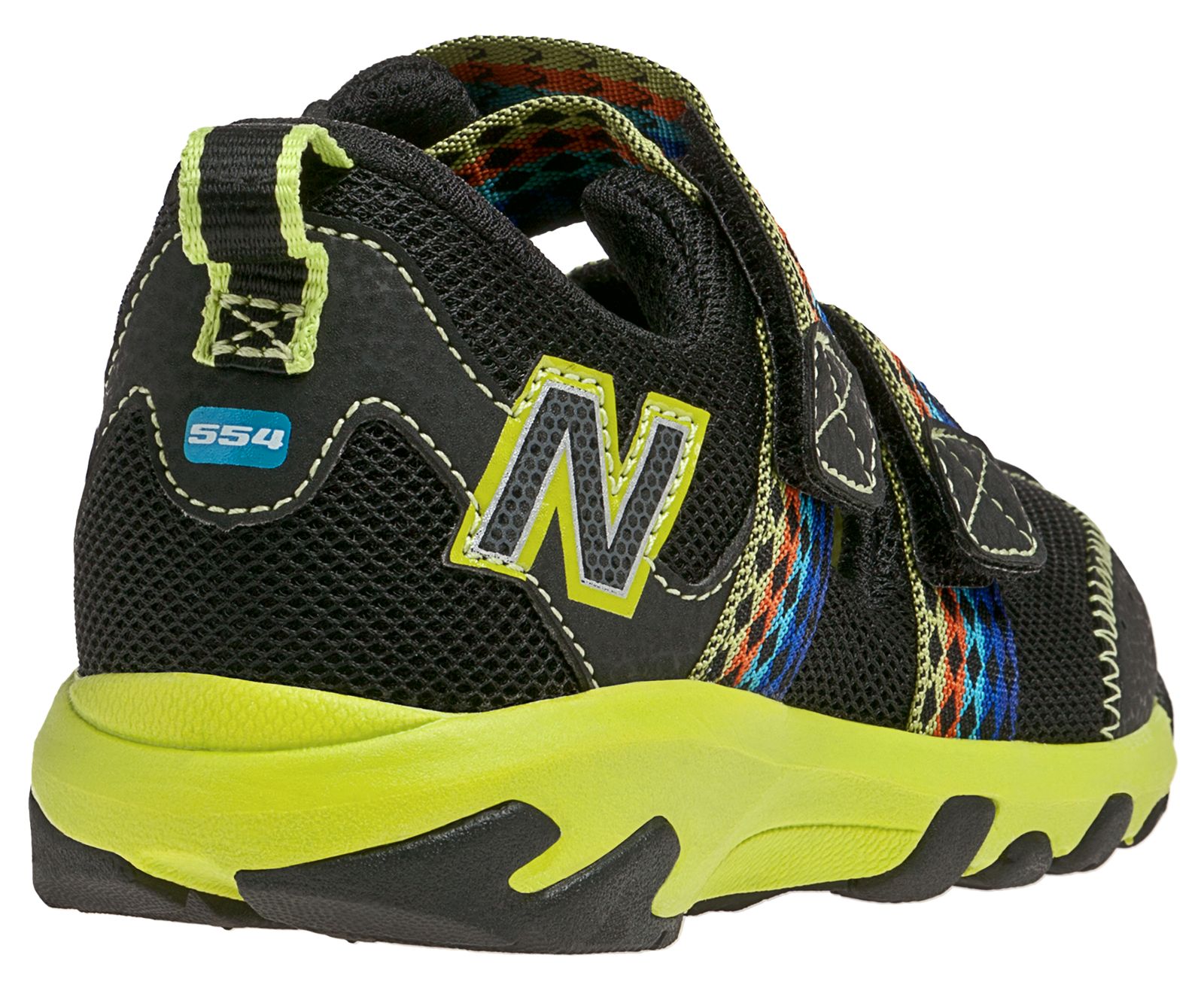 New Balance 554, Black with Lime