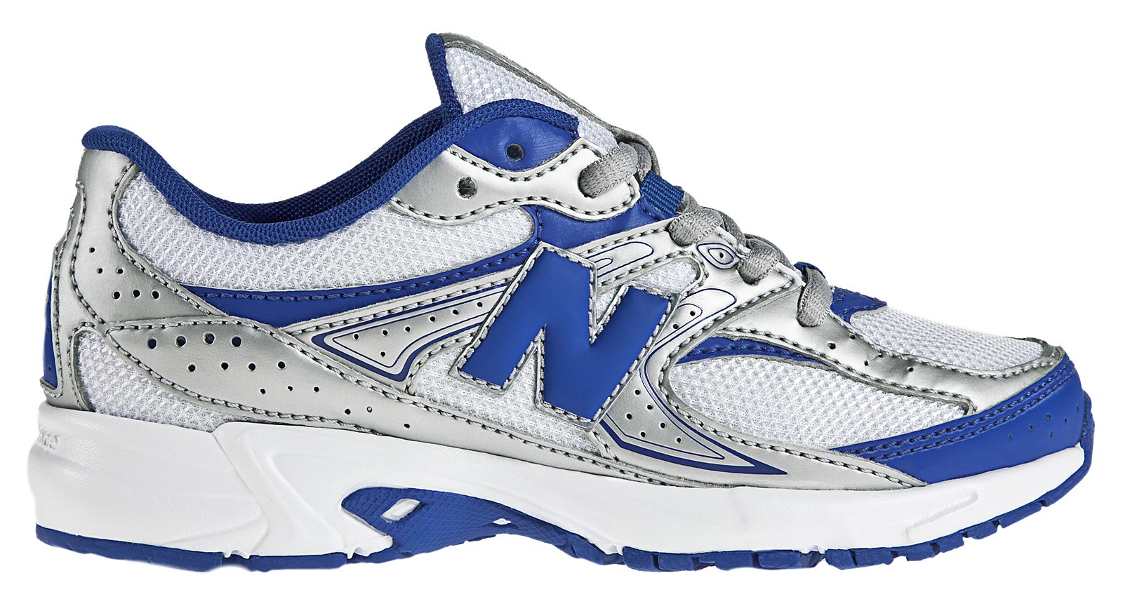 New Balance 380, White with Blue & Silver
