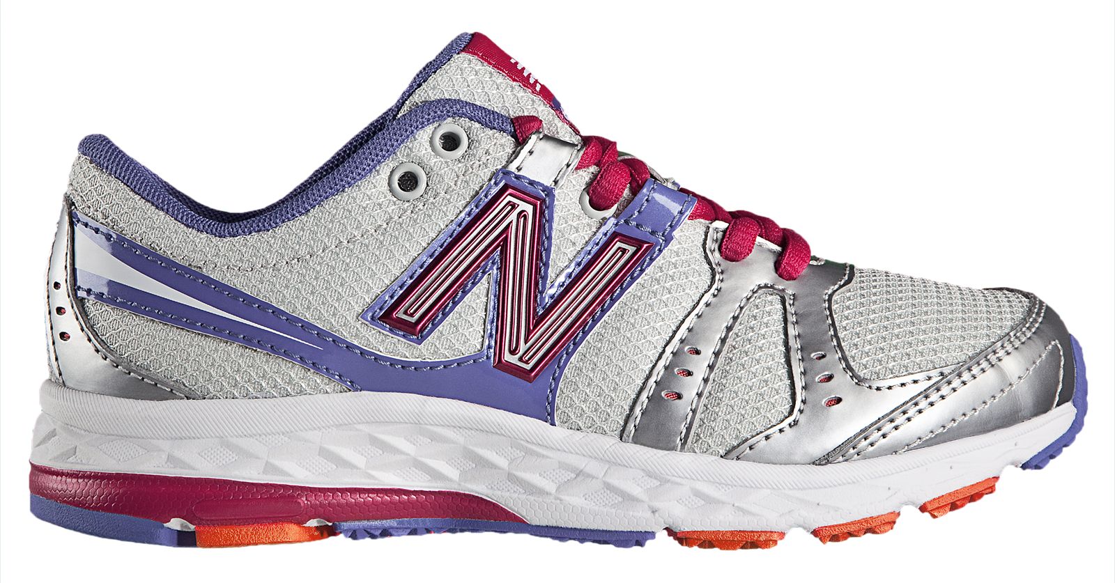 New Balance 690, White with Purple & Pink