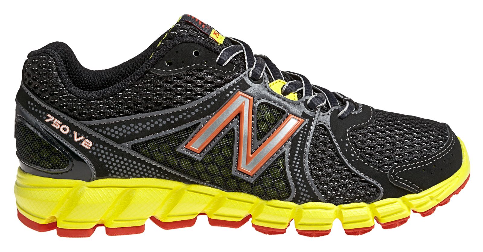 New Balance 750v2, Black with Grey & Yellow