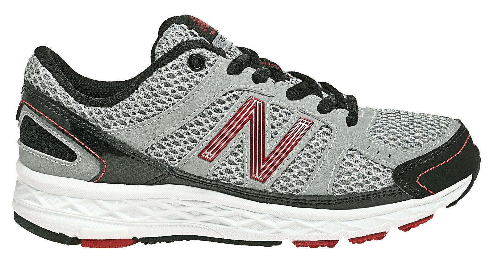 New Balance 750, Silver with Red & Black