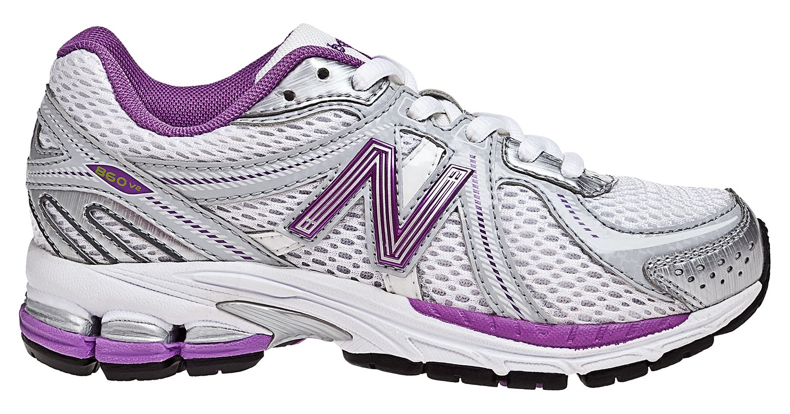 New Balance 860, Silver with Purple & White