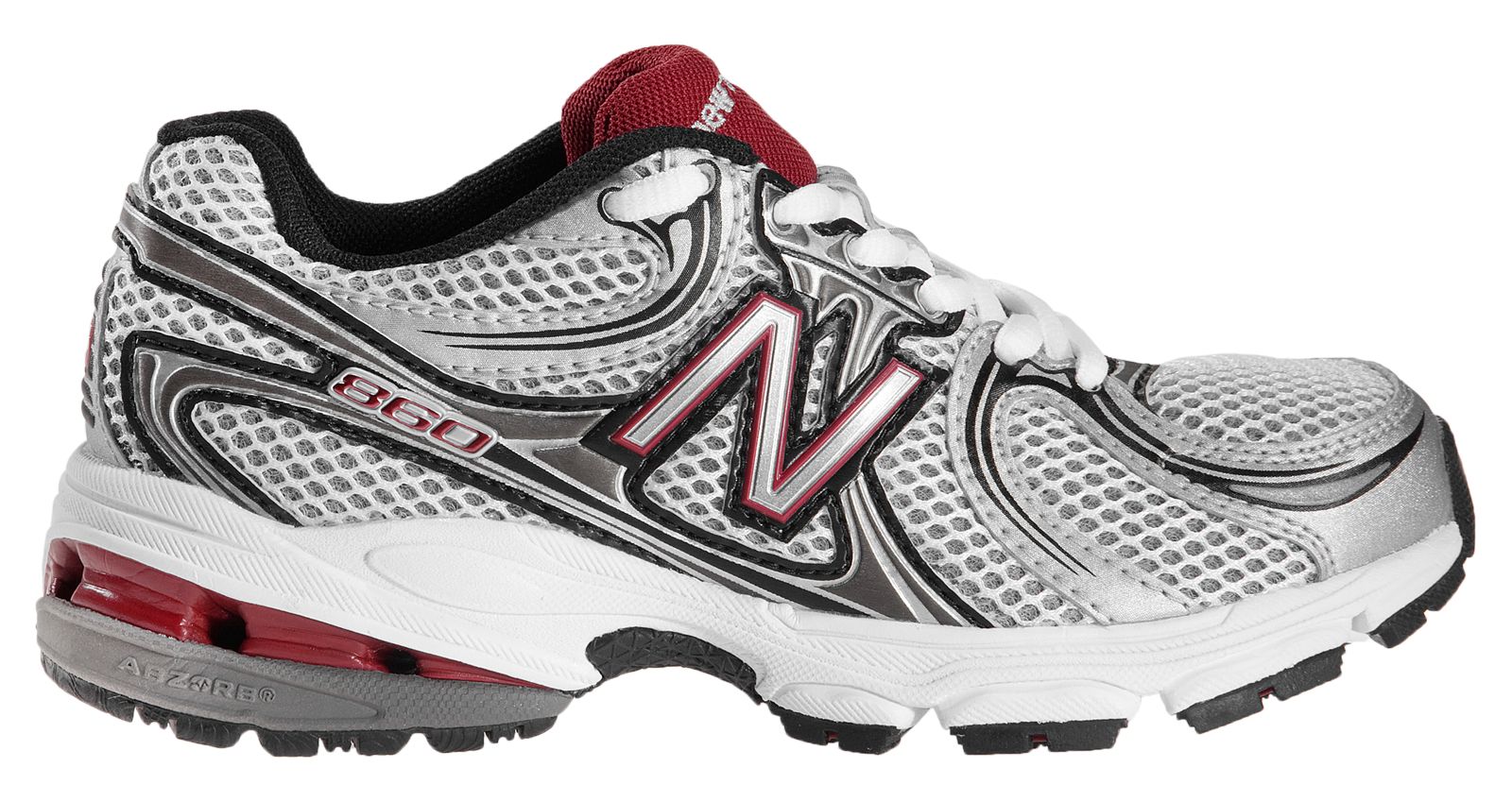 New Balance 860, White with Silver & Red