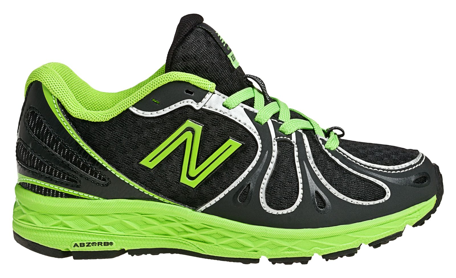 New Balance 890v3, Black with Neon Green