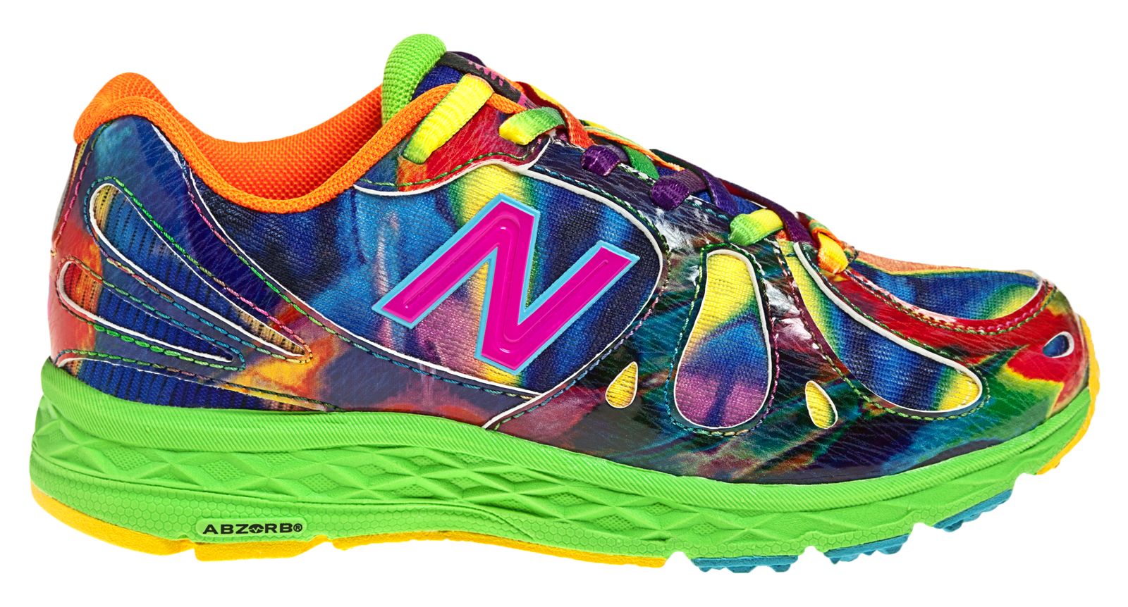 Tie Dye 890, Neon Blue with Neon Green & Neon Orange