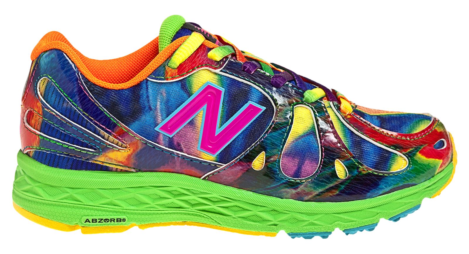 Tie Dye 890, Neon Green with Neon Blue & Neon Orange