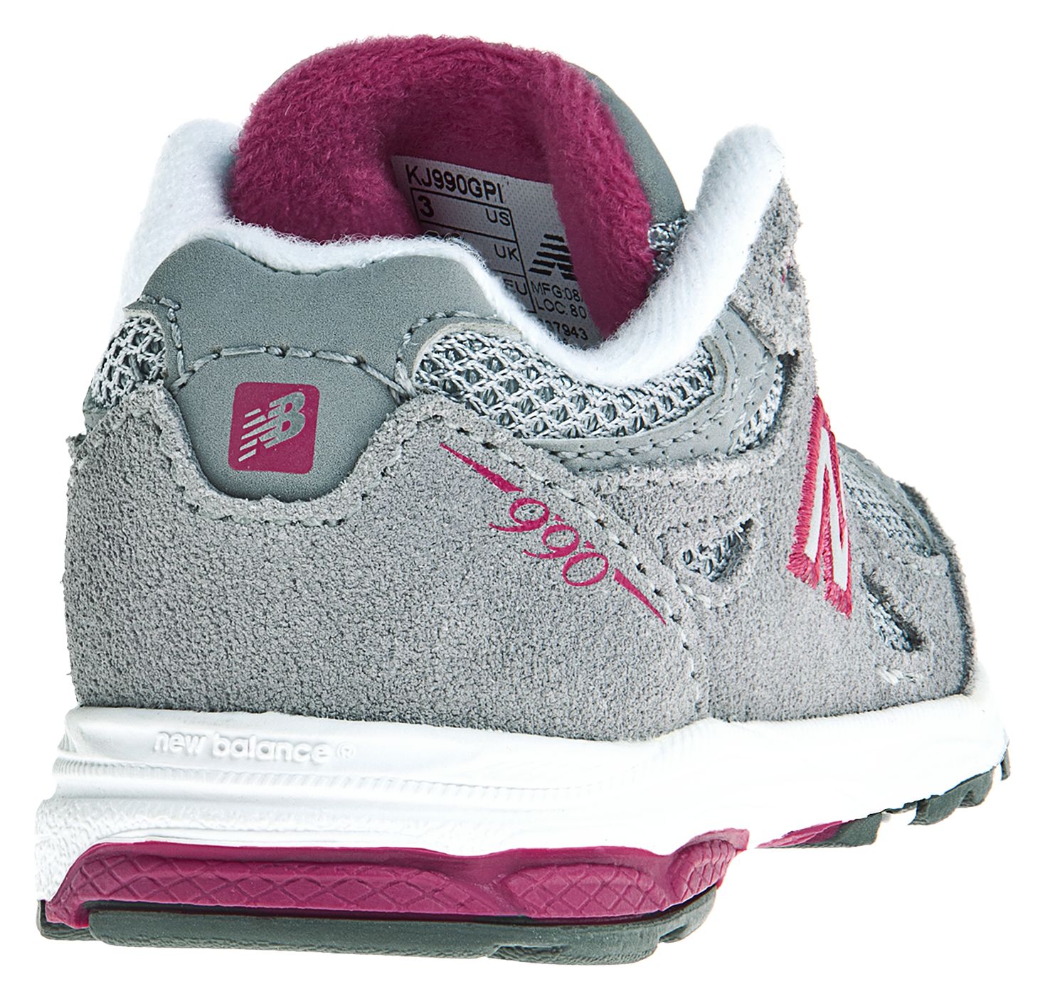 New Balance 990v3, Grey with Pink