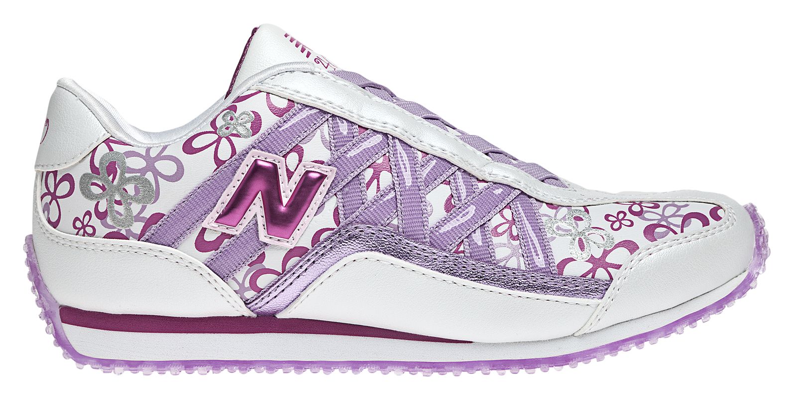 New Balance 400, White with Pink & Purple